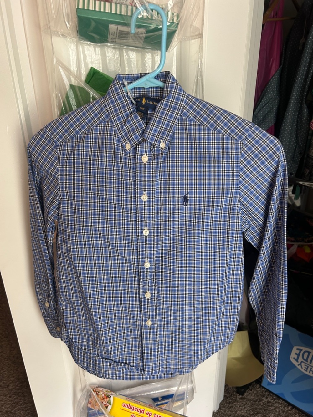 Polo by Ralph Lauren Blue and White Plaid Button-Down Shirt